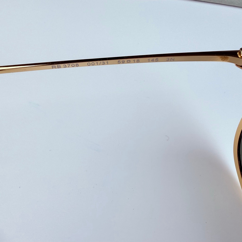 Authentic Ray-Ban RB3708 Gold Metal Rectangle Caravan Aviator Arista Sunglasses - Picture 8 of 13